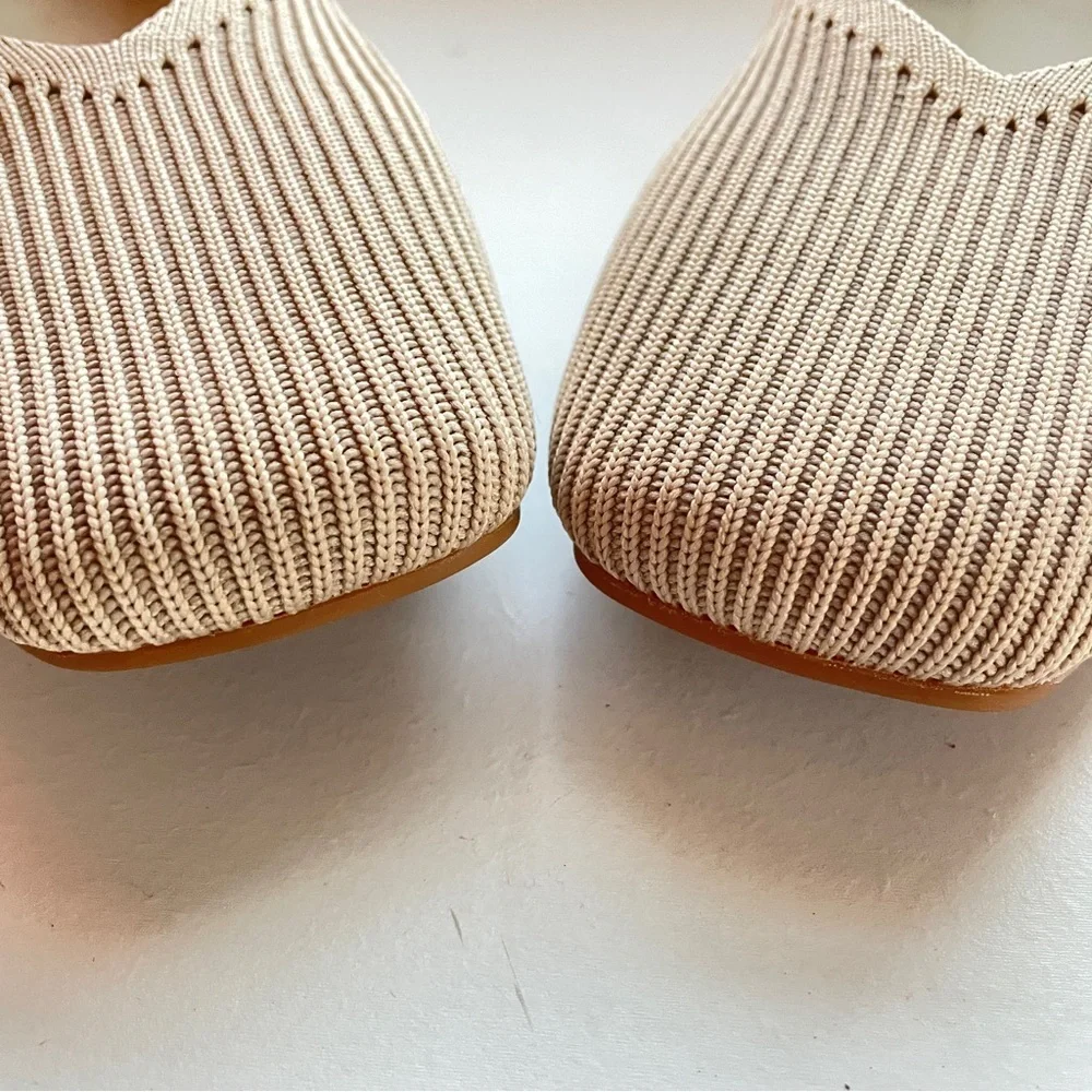 Vivaia NWOB Square-Toe V-Cut Flats Margot 2.0 Beige Almond Breathable 10.5 - Picture 10 of 12